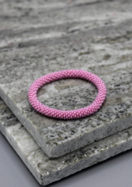 Glaskralen armband - roze