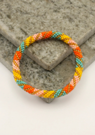 Glasperlenarmband - gelb, orange und mehrfarbig