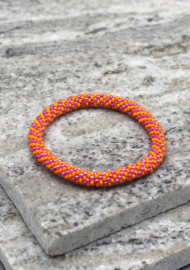 Glasperlenarmband - orange und lila