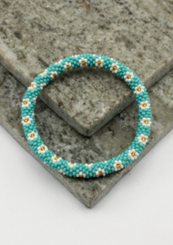 Glasperlenarmband - ozeanblau