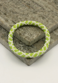 Glasperlenarmband - weiß und hellgrün