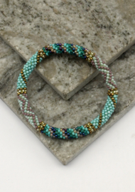 Glasperlenarmband - blue stripes