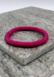 Glaskralen armband - koningsroze