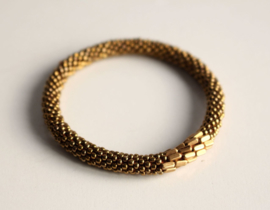 Glass beads bracelet - goldcolored