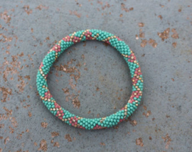 Glaskralen armband - groen