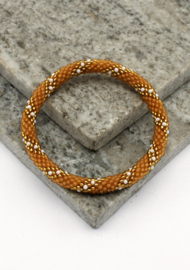Glasperlenarmband - braun und gold