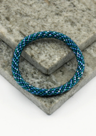 Glasperlenarmband - Discoblau