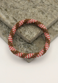 Glasperlenarmband - rot und braun
