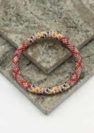 Glasperlenarmband - tribal red
