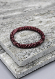 Glass beads bracelet - dark magenta