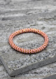 Glass beads bracelet - rosa, gold