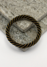 Glasperlenarmband - gold und schwarz
