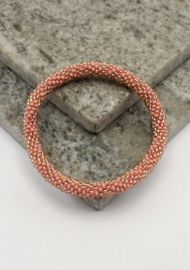 Glasperlenarmband - rosa und gold