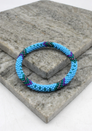 Glass beads bracelet - turquoise and multicoloured