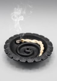 Incense holder for incense rope and incense sticks