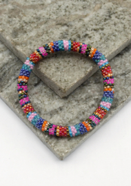 Glasperlenarmband - blauer Regenbogen