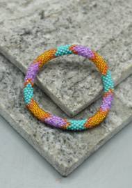 Glass beads bracelet - yellow and multicoloured