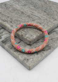Glass beads bracelet - peach