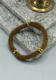 Glass beads bracelet - goldcoloured