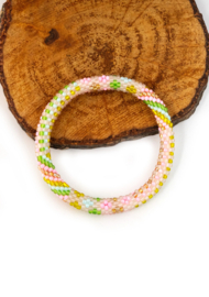 Glaskralen armband - pastelkleurig