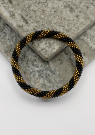 Glasperlenarmband - gold und schwarz