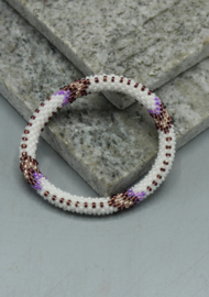 Glass beads bracelet - white and multicoloured