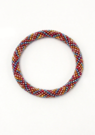 Glasperlenarmband - kastanienbraun und blau