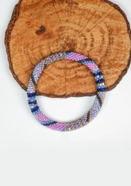 Glaskralen armband - lavender blush