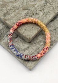 Glasperlenarmband - lila und gelb