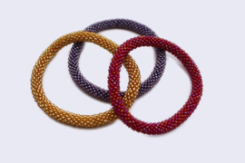 Handmade glass beads bracelets - set of three pieces