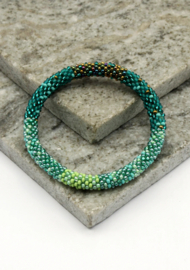 Glasperlenarmband - grüne oase