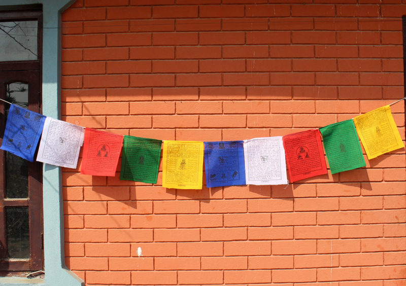 Traditionele Tibetaanse gebedsvlaggen
