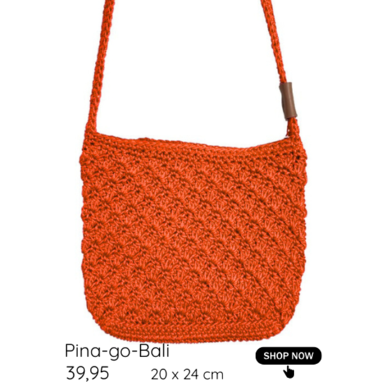 gehaakte tas royal orange