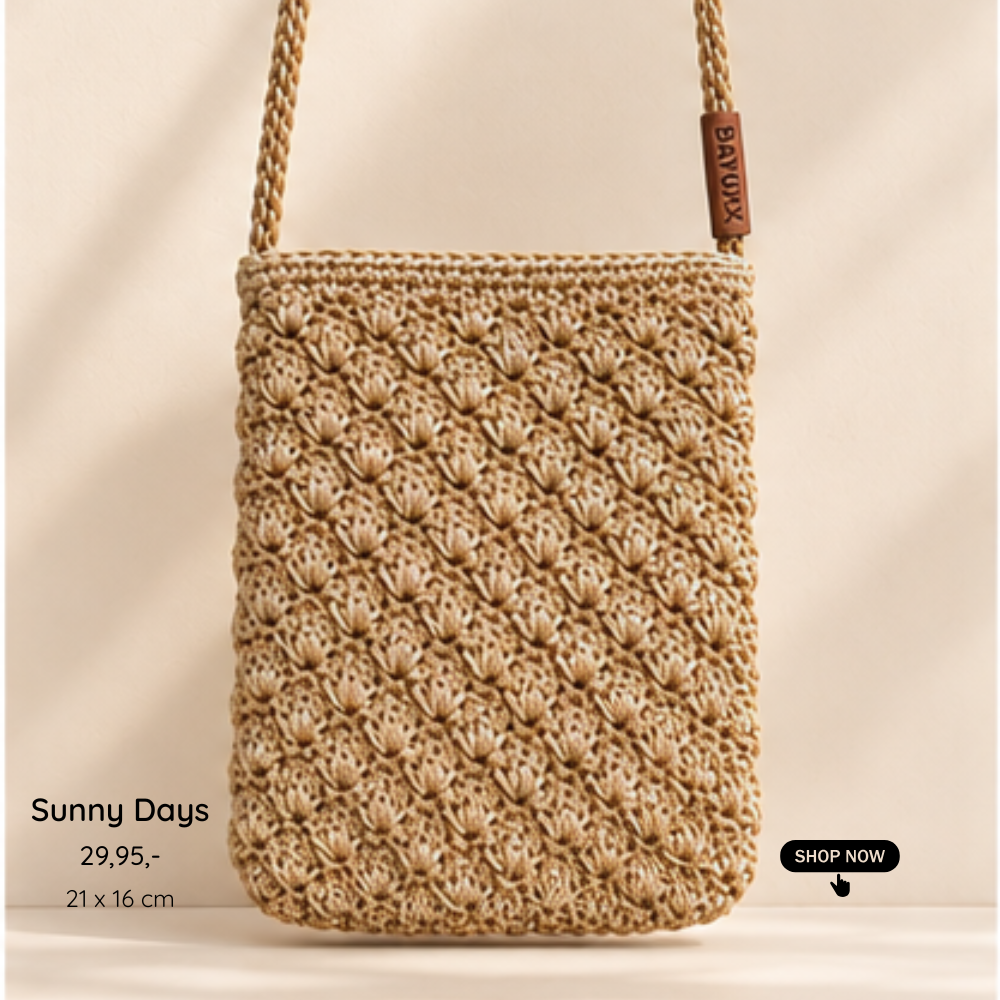 gehaakt tasje beige Sunny
