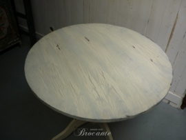 Oud antiek rond wijntafeltje/eettafel, diameter 85 cm