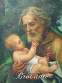 Jozef met kindje Jezus - onleesbaar getekend