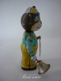 Oude blikken speelgoed (tin toy) hondje belleman met een bordje 'EXTRA'