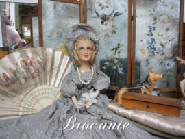 Antiek Franse boudoire pop, sofa doll