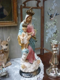 Antiek beeld Maria met kind en Engelen "Notre Dame des Victoires", Frankrijk, ca 1900