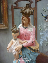 Antiek beeld Maria met kind en Engelen "Notre Dame des Victoires", Frankrijk, ca 1900