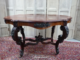 Antieke spinpoottafel Louis Philippe - palissander en mahonie