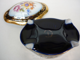 Vintage Frans juwelendoosje - Veritable porcelaine cobalt (Limoges)