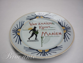 Art nouveau bord Franz Anton Mehlem, Bonn - Van zaaien komt maaien