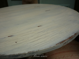Oud antiek rond wijntafeltje/eettafel, diameter 85 cm