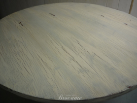 Oud antiek rond wijntafeltje/eettafel, diameter 85 cm