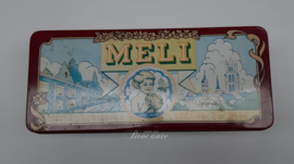 Heel mooie vintage oude blikken doos van de Meli