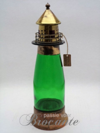 Vintage vuurtoren fles met muziekdoos