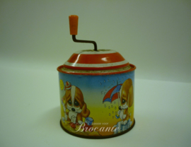 Vintage Lorenz Bolz Zirndorf speelgoed muziek doos in blik