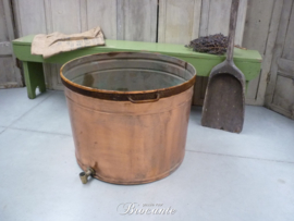 Mooie oude brocante koperen waskuip - diameter 66 cm