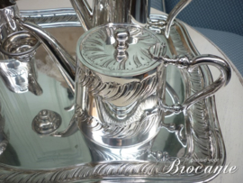 Verzilverd koffie en thee stel Wiskemann